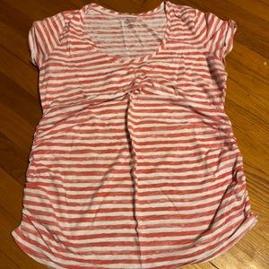 Motherhood Maternity Coral striped T-shirt